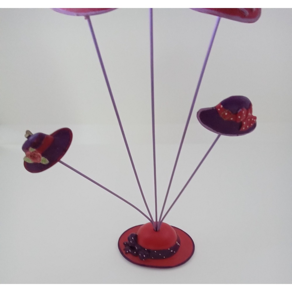 Vintage Red‎ Hat Society Inspired Miniature Hat Display Stand Resin Collectible - Picture 3 of 9